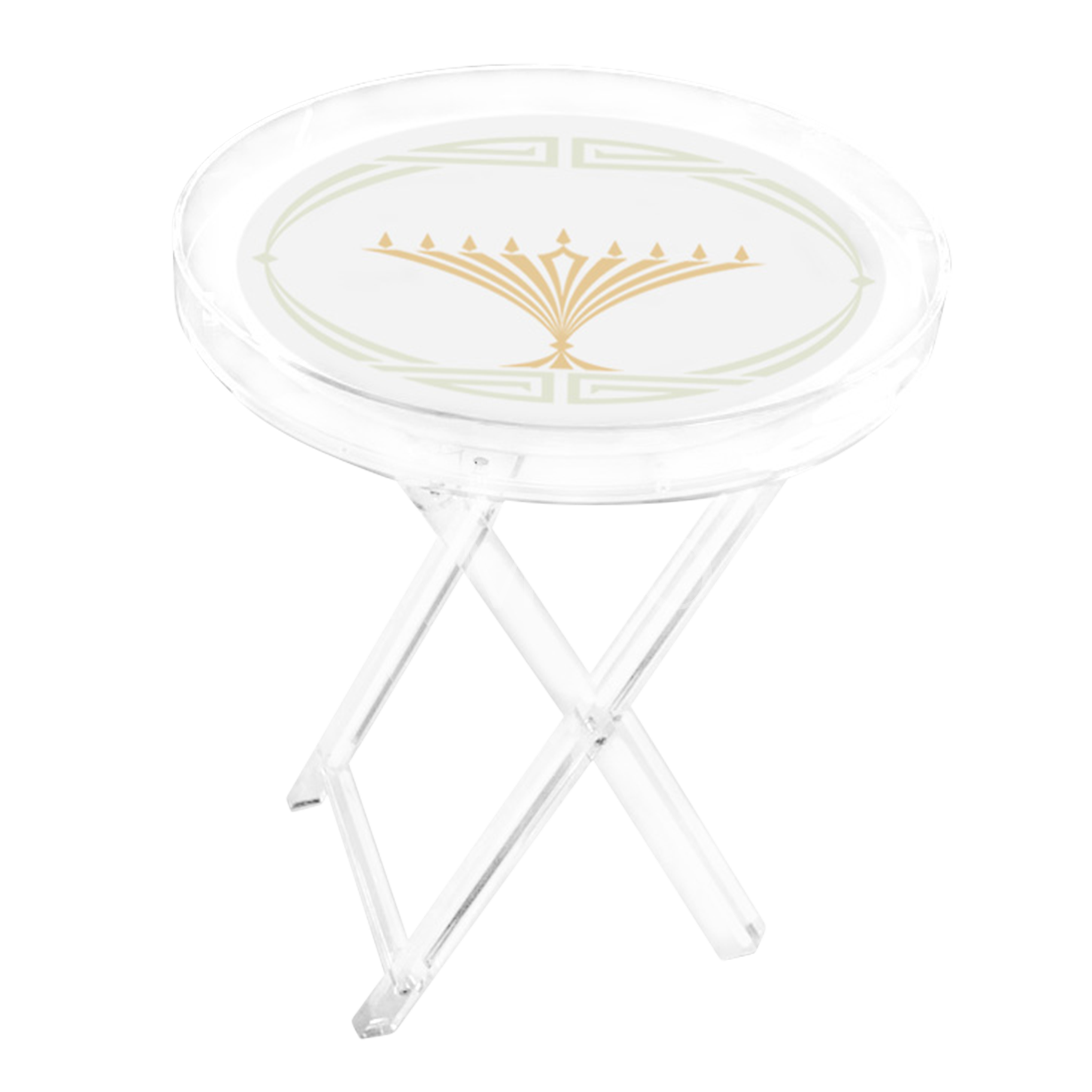 Acrylic ROUND Chanukah & Year round Folding Table STYLE 107