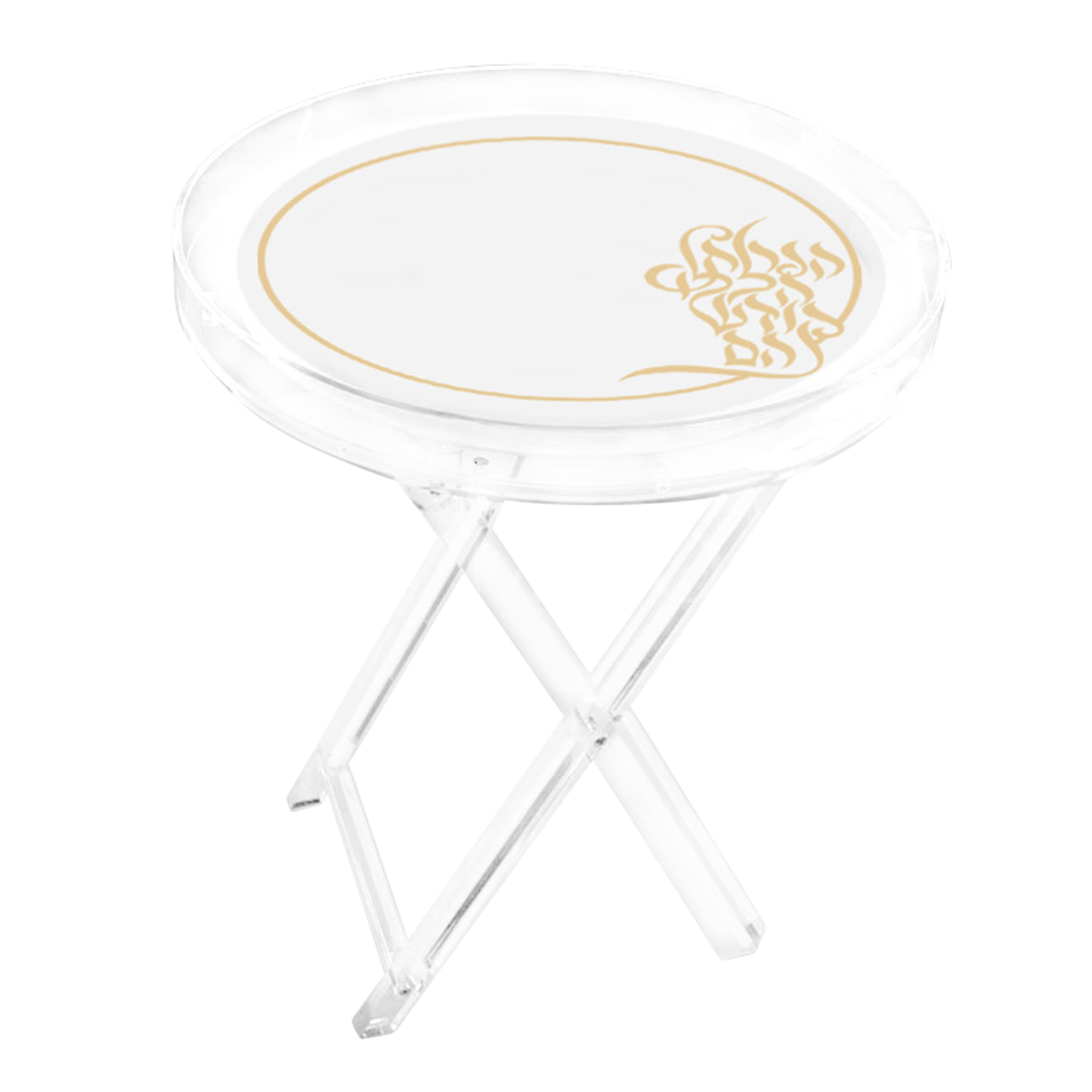 Acrylic ROUND Chanukah & Year round Folding Table STYLE 108