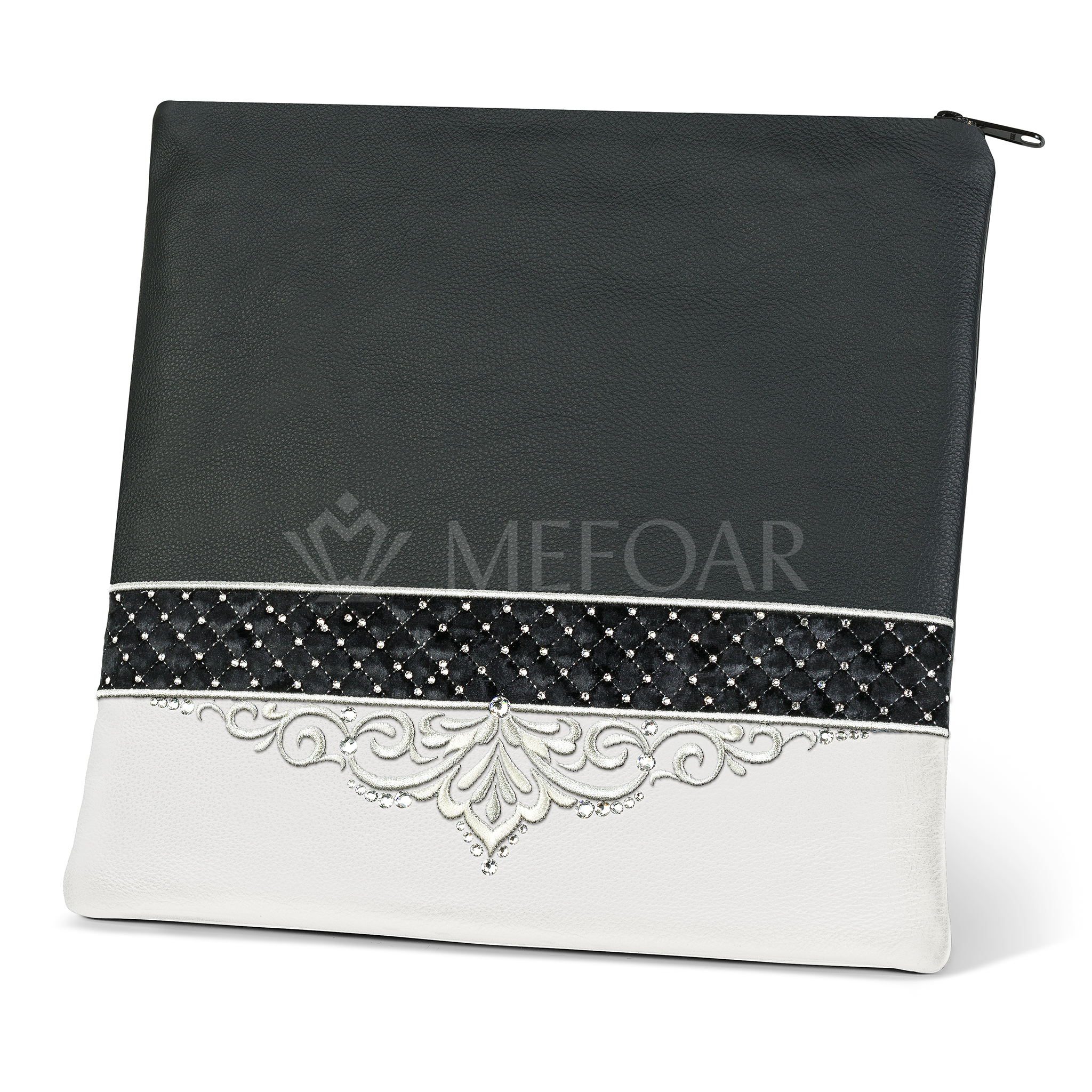 323- Black and White Leather