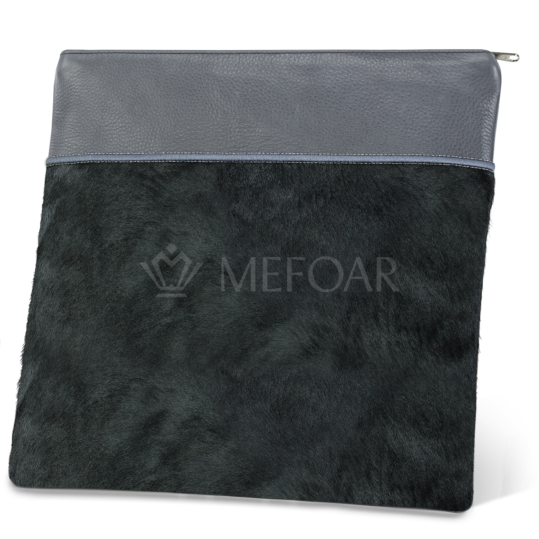 324-Black Fur with Leather