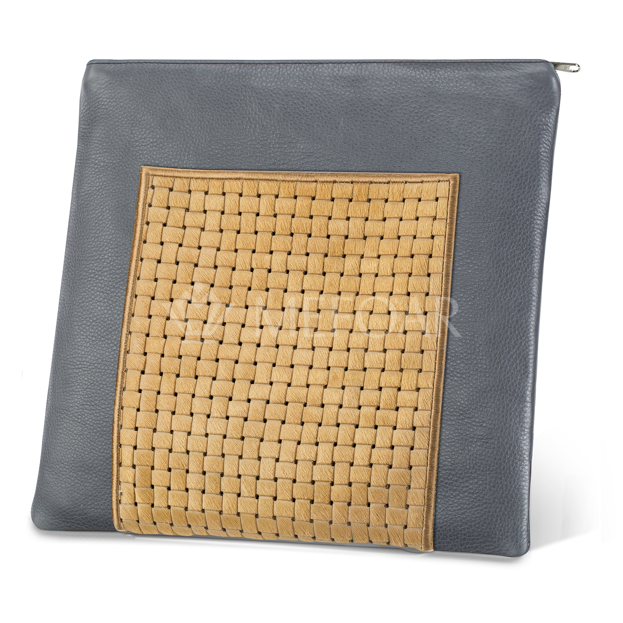 327-Camel Woven Fur with leather