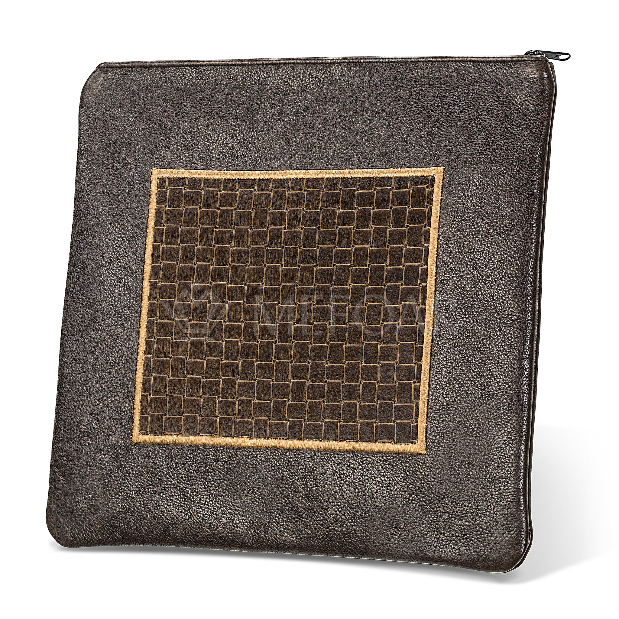 328-Brown Woven Fur with Leather