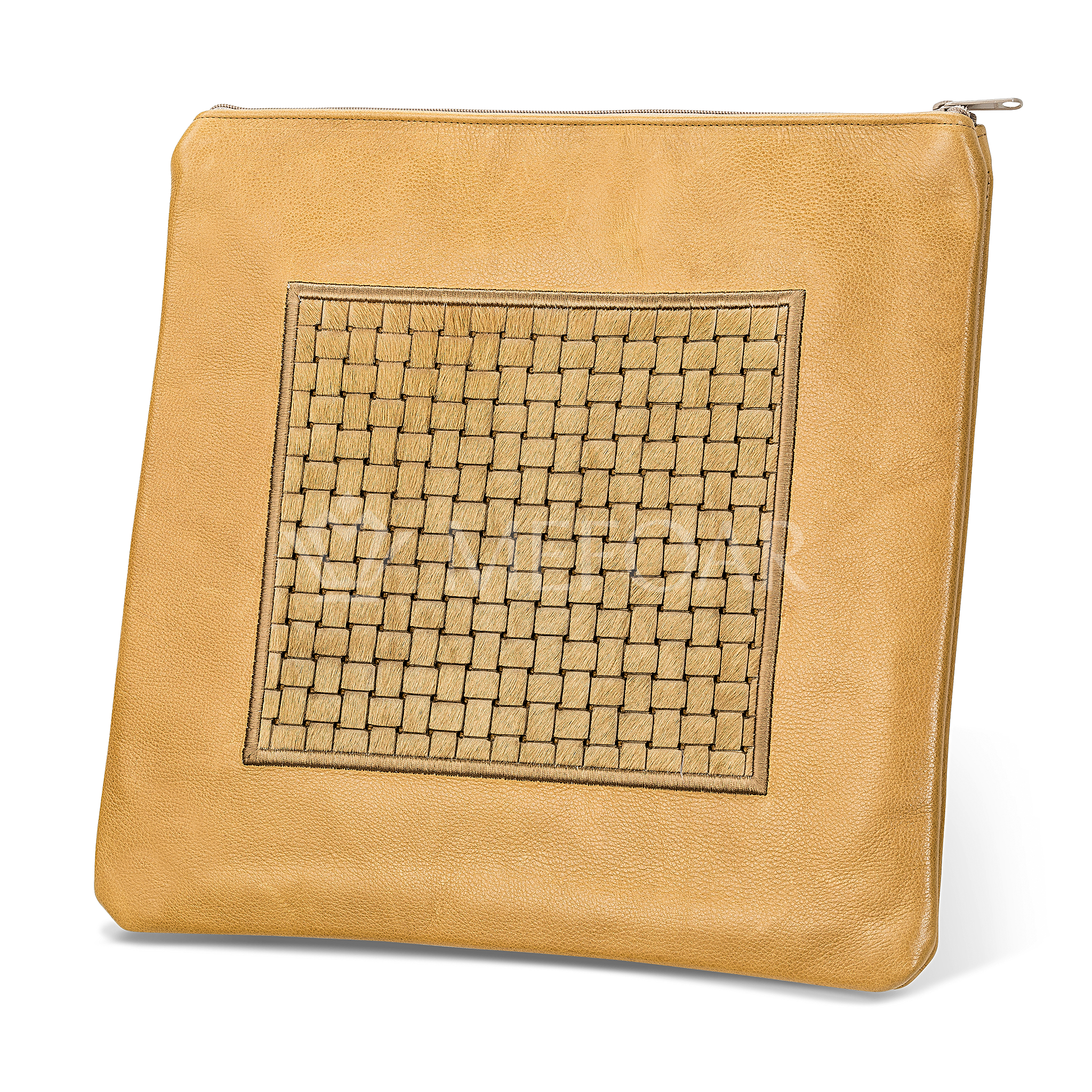 328-Camel Woven Fur with leather