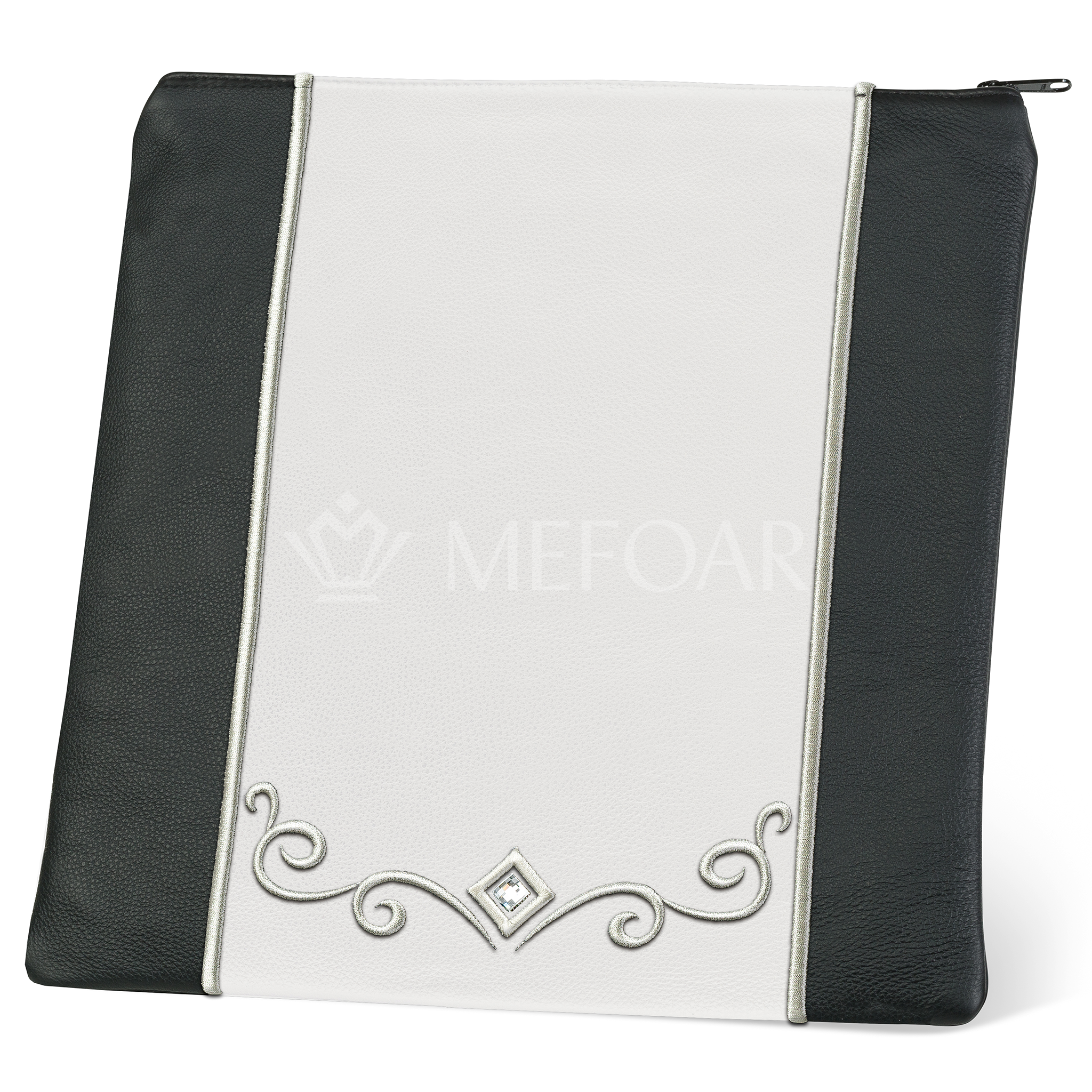 345- Black and White Leather