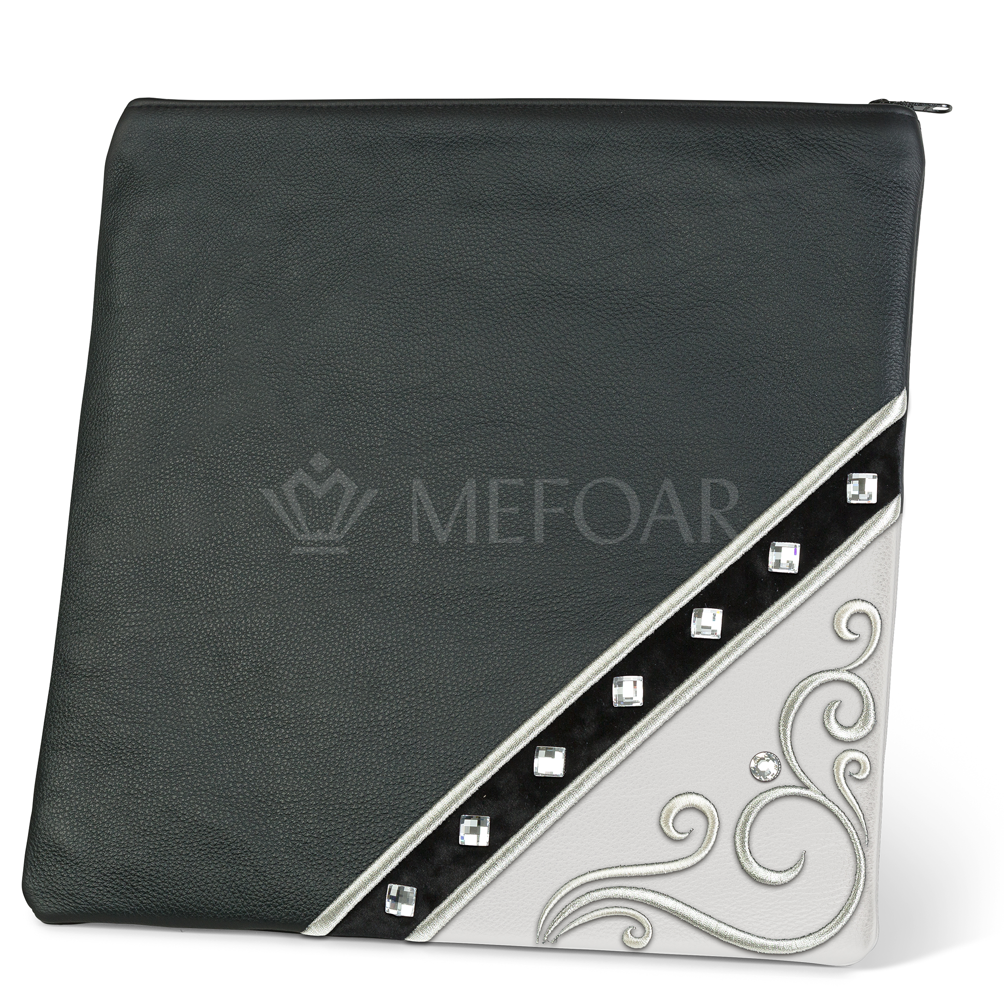 346- Black and White Leather