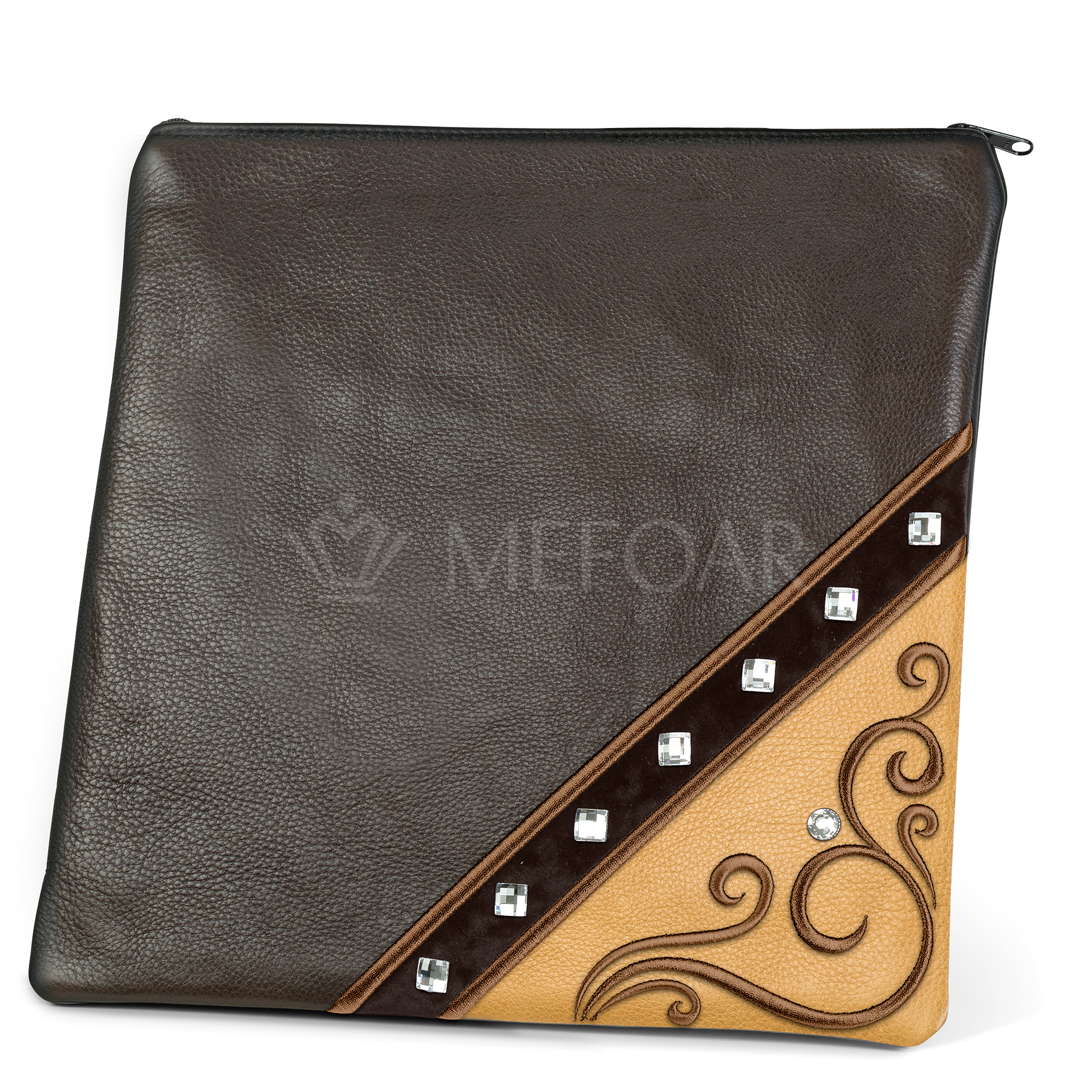 346- Camel and Brown Leather