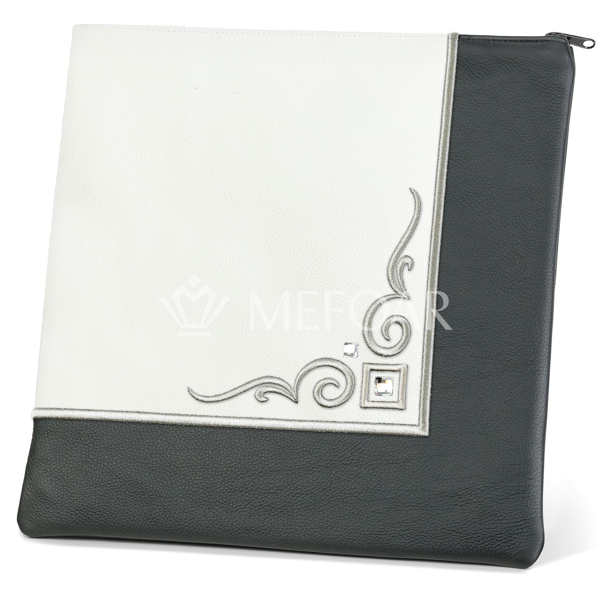 356- Black and White Leather