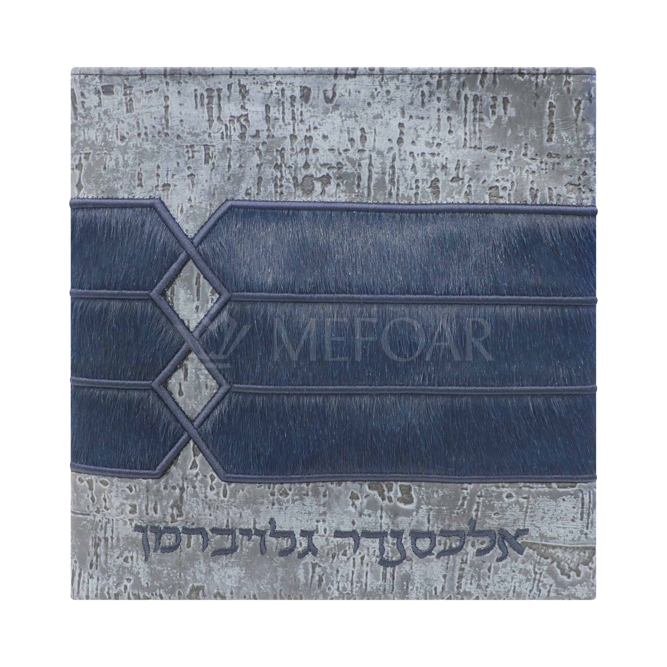 516 - Navy Fur with Exotic Leathers