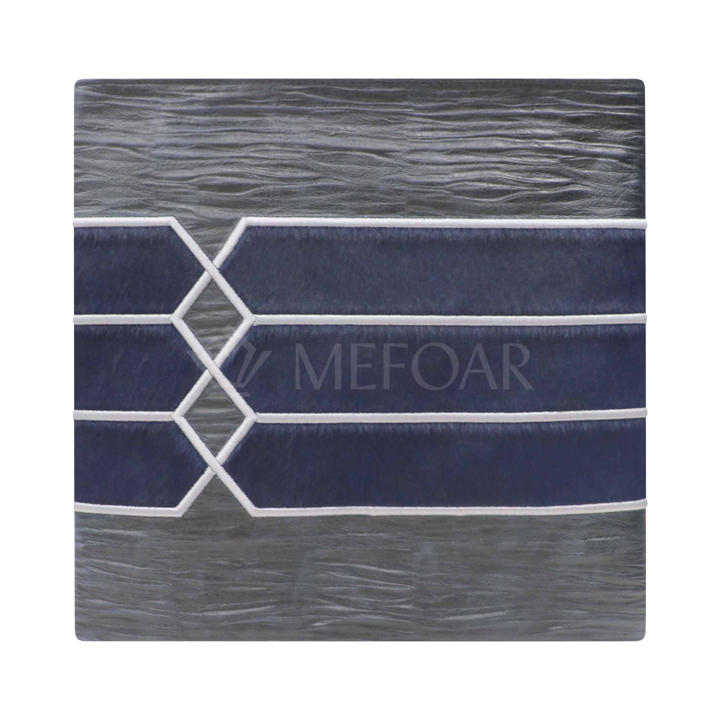 516 - Navy Fur with Exotic Leathers